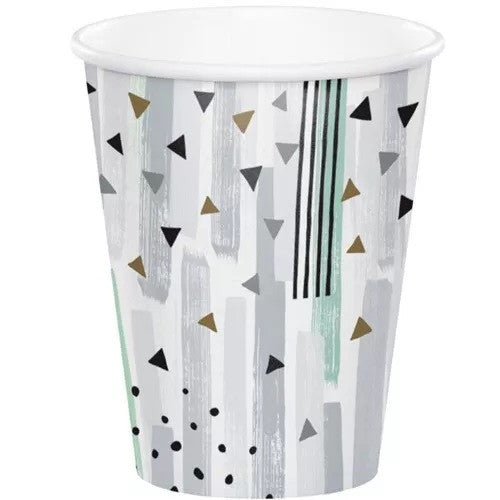 Minted Milestone Birthday 9 oz Hot/Cold Cups Paper Tableware Supplies 8/CT