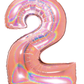 40" Number Rose Gold Glitter Holographic Balloon