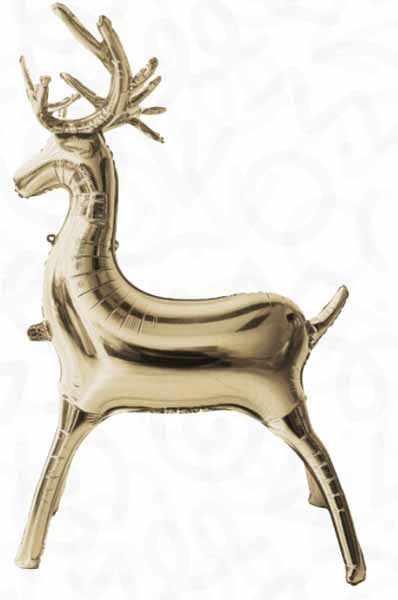 Gold Reindeer Foil Balloon 34" Decochamp