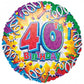happy 40th Birthday Balloon Swirls