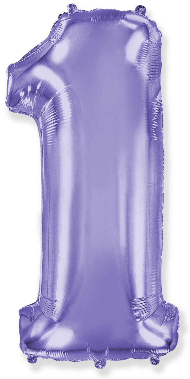 40" Lilac Number 1 Foil Balloon Flexmetal