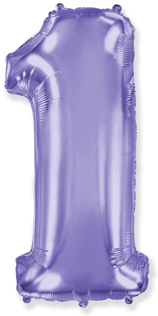 40" Lilac Number 1 Foil Balloon Flexmetal