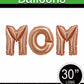 Mom Rose Gold Air-Filled 16" Word Script Mylar Foil Balloon Decor