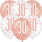Age 30 Rose Gold Birthday Latex Balloons