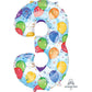 Supershape 34" Number 3 Streamers & Balloons Decorative Foil Balloon Party