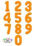 34" Neon Orange Number Foil Balloon