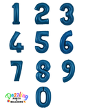 34” Number Balloon Navy Blue Foil