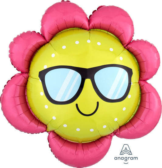 27" Cute Fun In The Sun Flower SuperShape Foil Balloon