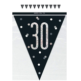 Number 30 black prismatic pennant banner