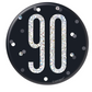 Number 90 pin on badge black