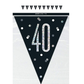 Number 40 black prismatic pennant banner