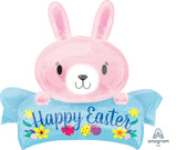 32" Giant Happy Easter Bunny Foil Balloon Party Decor