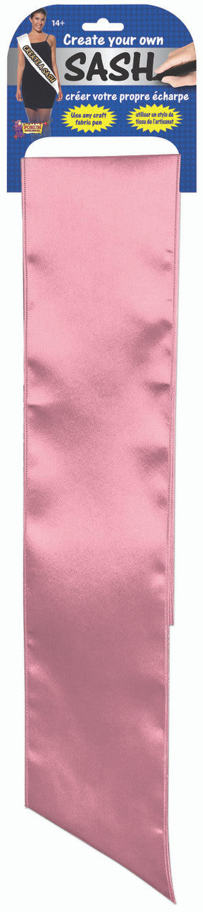 Pink Plain Blank Create Your Own Design DIY Satin Sash Party Access.