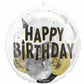 Happy Birthday Black Silver Gold 3D Insiders Jumbo Balloon