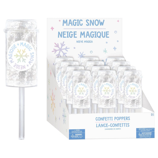 Magic Snow Push Up Plastic & Paper Confetti Popper