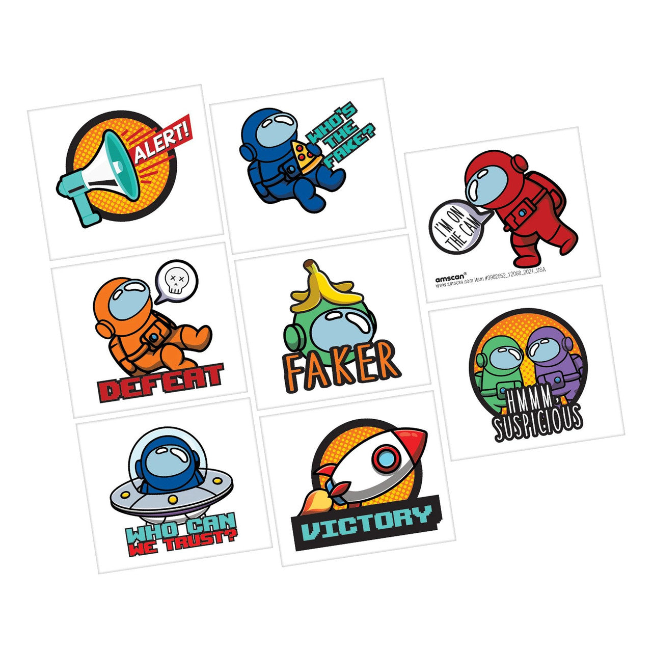 Spies in Space Birthday Temporary Tattoos Party Favor Pack of 8