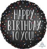 Happy Birthday to You Satin Dots 18" Foil Balloon
