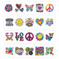 Peace, Love, Happiness Mega Value Pack Of Temp Tattoos 120pcs