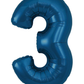 34” Number Balloon Navy Blue Foil