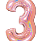 40" Number Rose Gold Glitter Holographic Balloon