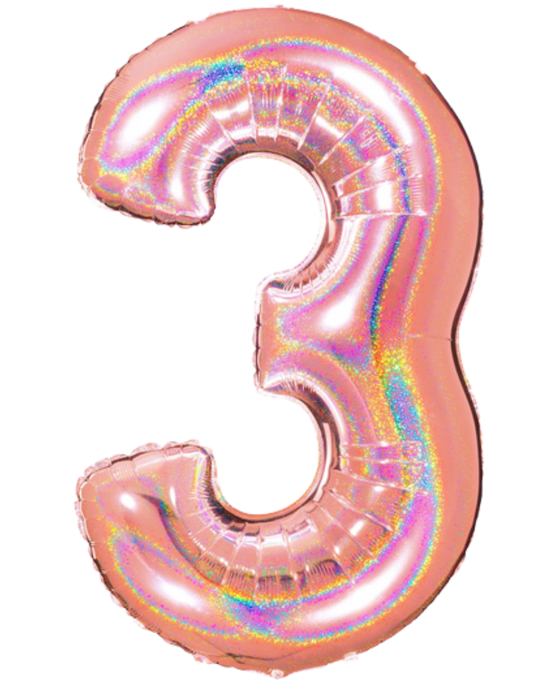 40" Number Rose Gold Glitter Holographic Balloon