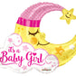 It's A Baby Girl Moon Shaped 36" Foil Balloon