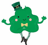 34" Supershape Lucky Charm Shamrock Happy St. Patrick's Day Foil Balloon