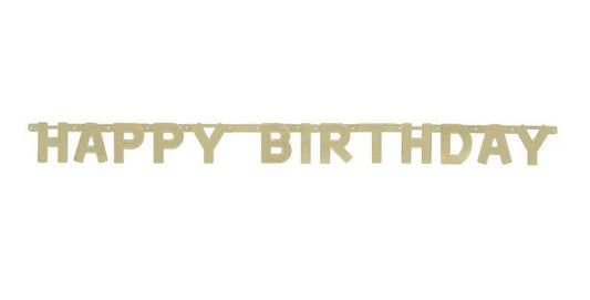 Happy Birthday Gold Deluxe Jointed Banner 4ft