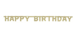 Happy Birthday Gold Deluxe Jointed Banner 4ft