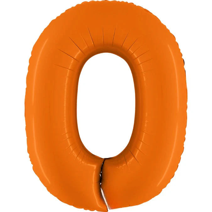 34" Neon Orange Number Foil Balloon