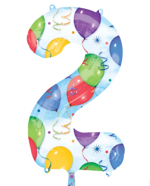 Anagram Supershape 34" Number 2 Streamers & Balloons Decorative Foil Balloon Party
