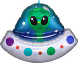 Flying Saucer With Alien Jumbo Foil Balloon