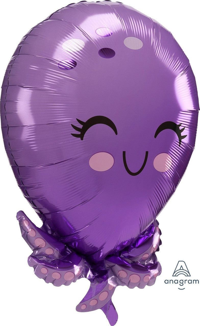 Adorable Purple Octopus Foil Balloon