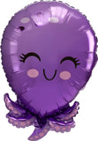 Adorable Purple Octopus Foil Balloon