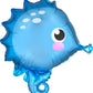 Adorable Blue Seahorse Foil Balloon