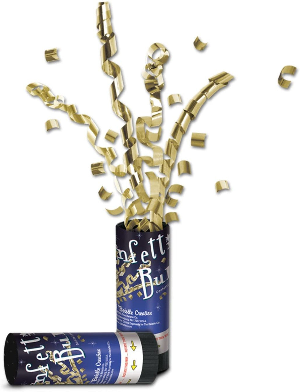 Gold Confetti Cannons Bursts Happy New Year Party Supply Spring Activated