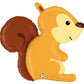 36" Woodland Squirrel Shape Foil Balloon Party Decor