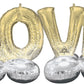 Jumbo Gold Silver Love Phrase Airloonz Balloon Decoration