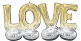 Jumbo Gold Silver Love Phrase Airloonz Balloon Decoration