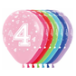 #4 Numbers All Over Printed Trendy Latex Balloon Assorted 1/CT