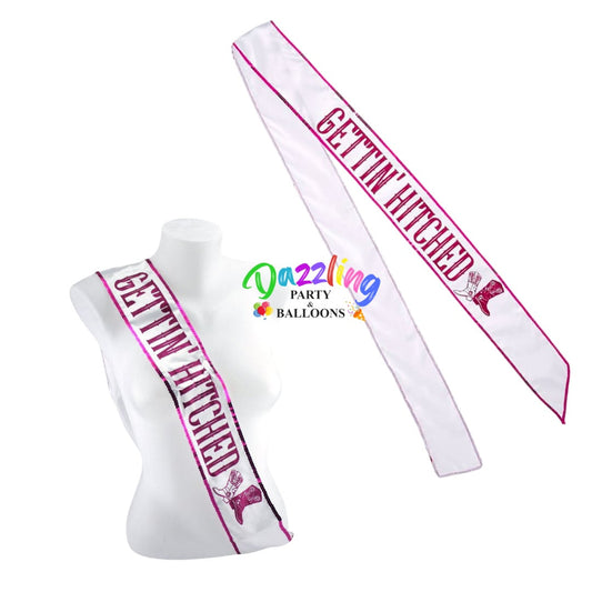 Gettin' Hitched Bride Party Sash