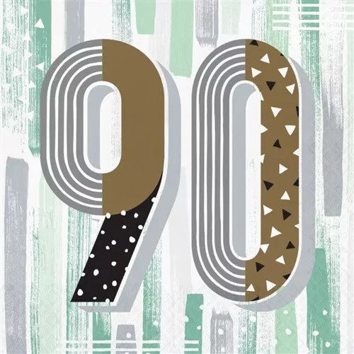 Minted Milestone 90th Birthday Lunch Napkins Paper Party Tableware 16/CT