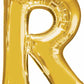 16" Air-Filled Letter "R" Shape Foil Balloon Gold
