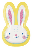 Eggcellent Easter Bunny Shaped 8.25" x 5.25" Plates 8/CT