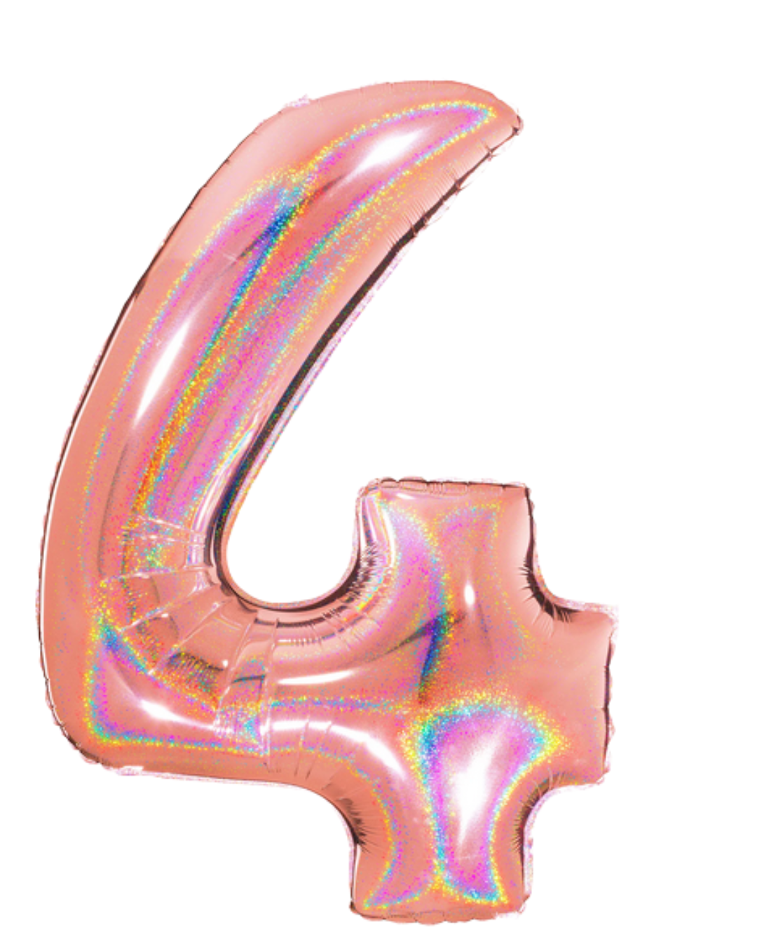 40" Number Rose Gold Glitter Holographic Balloon