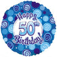 Blue Happy 50th Birthday for Men Balloon