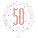 Rose Gold Glitz Age 50 Birthday Balloon