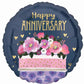 Happy Anniversary Cake 18" Round Foil Balloon