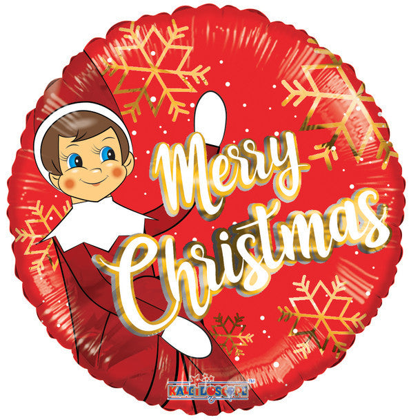 Merry Christmas Elf On The Shelf 18" Foil Balloon
