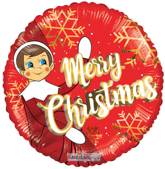 Merry Christmas Elf On The Shelf 18" Foil Balloon